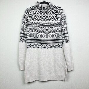 Long Tall Sally Women's XS Wool Blend Fair Isle Tunic Turtleneck Sweater Knit